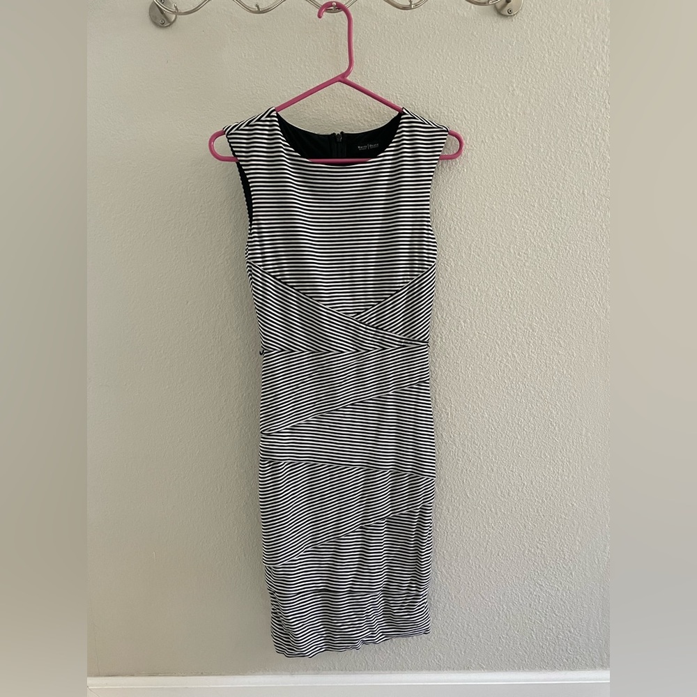 White House black market midi stripped dress